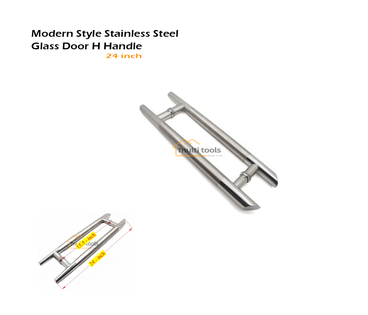 24 Inch Modern Style Stainless Steel Glass Door H Handle